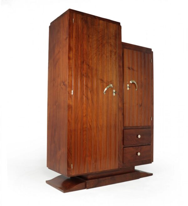 French Art Deco Walnut Wardrobe c1930