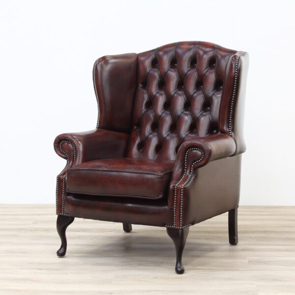 Red leather Chesterfield Armchair armchair Antique Chairs 10