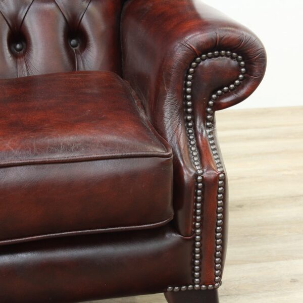 Red leather Chesterfield Armchair armchair Antique Chairs 7
