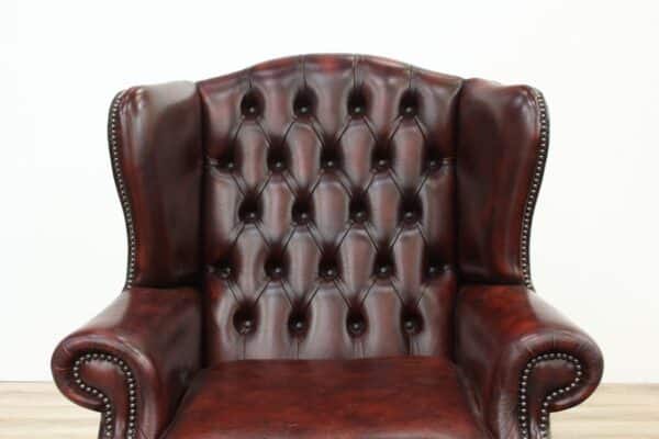Red leather Chesterfield Armchair armchair Antique Chairs 9