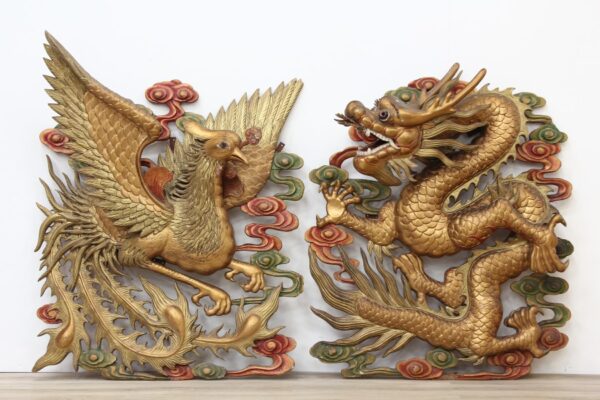 Chinese Carved Wooden Plaques carved Antique Art 3