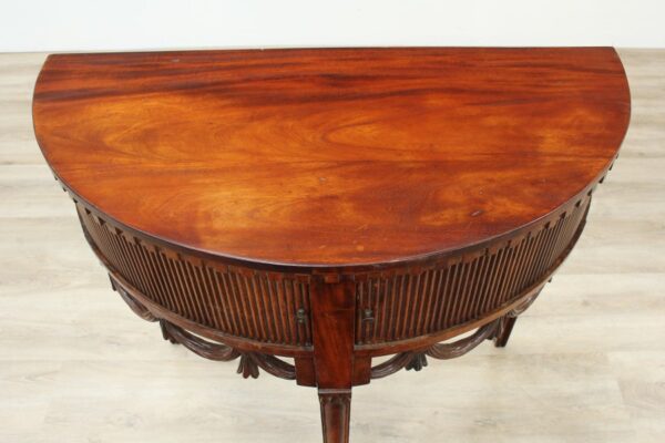 Adams Style Mahogany Semi Circle Console Table - Image 5
