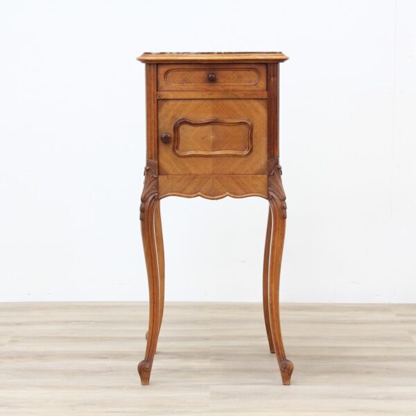 French Walnut Marble Topped Pot Cupboard - Image 2