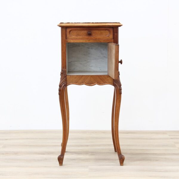 French Walnut Marble Topped Pot Cupboard - Image 3
