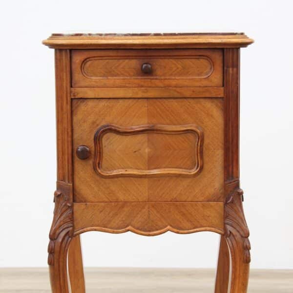 French Walnut Marble Topped Pot Cupboard - Image 4