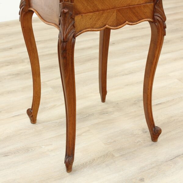 French Walnut Marble Topped Pot Cupboard - Image 7