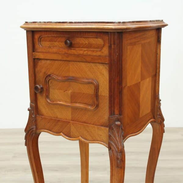 French Walnut Marble Topped Pot Cupboard - Image 8