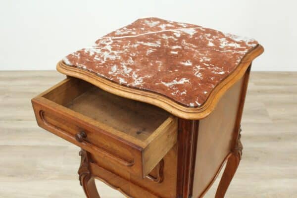 French Walnut Marble Topped Pot Cupboard - Image 10