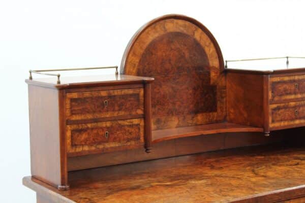 Early Victorian Burr Walnut Bonheur De Jour Bonheur De Jour Antique Desks 5