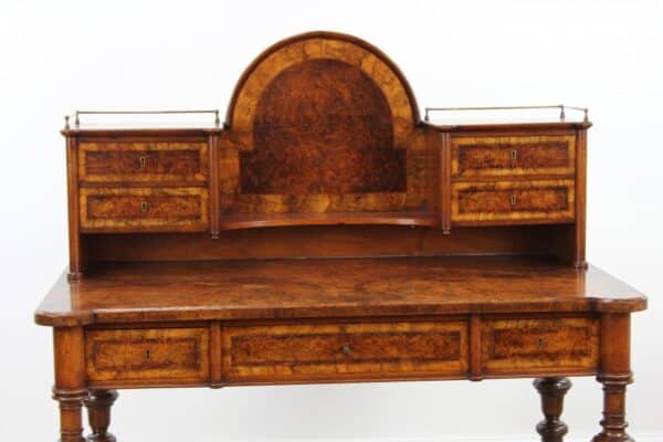 Early Victorian Burr Walnut Bonheur De Jour - Image 4