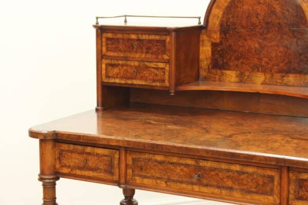 Early Victorian Burr Walnut Bonheur De Jour - Image 6