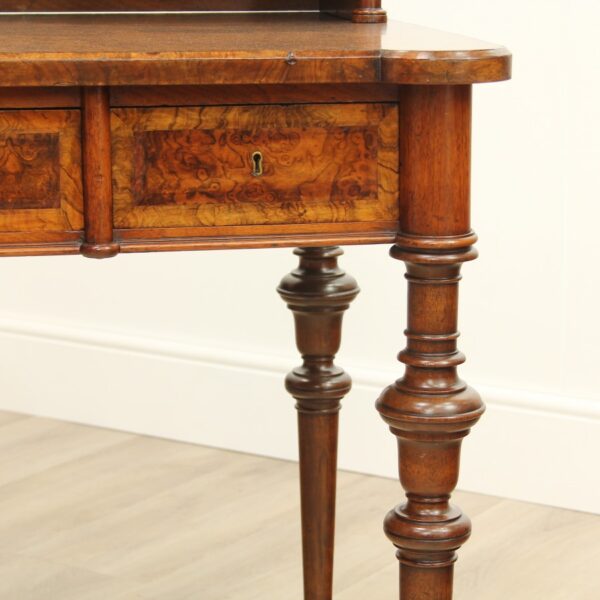Early Victorian Burr Walnut Bonheur De Jour - Image 7