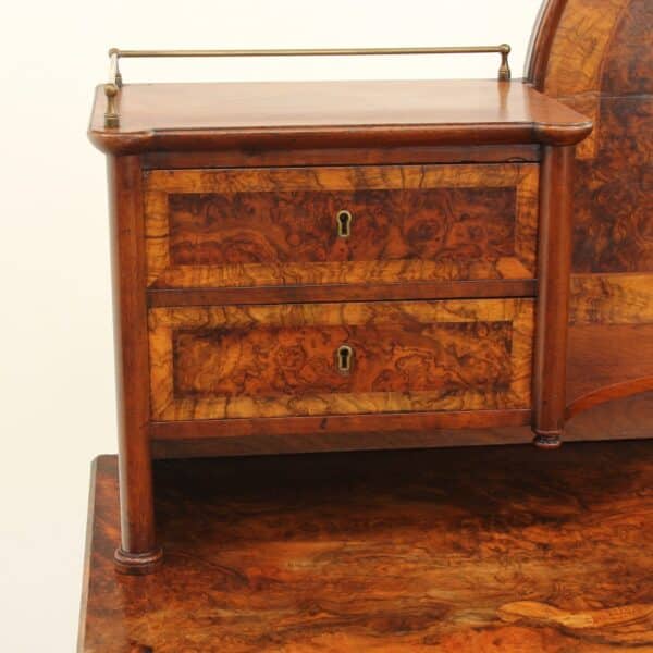 Early Victorian Burr Walnut Bonheur De Jour - Image 9