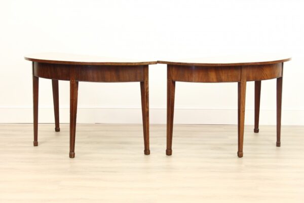 A Pair of Georgian Mahogany Semi Circle Console Tables - Image 9