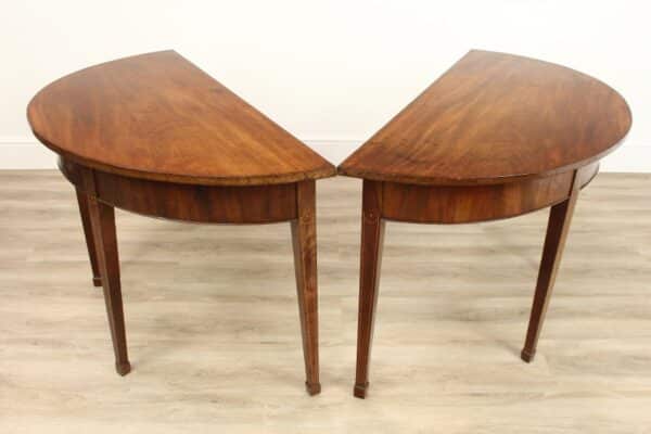 A Pair of Georgian Mahogany Semi Circle Console Tables antique furniture Antique Tables 3