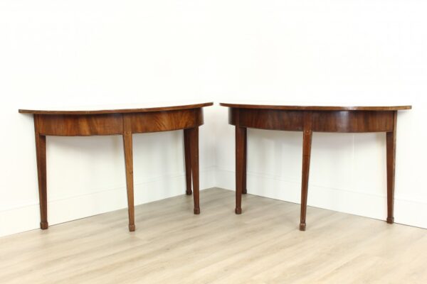 A Pair of Georgian Mahogany Semi Circle Console Tables - Image 2