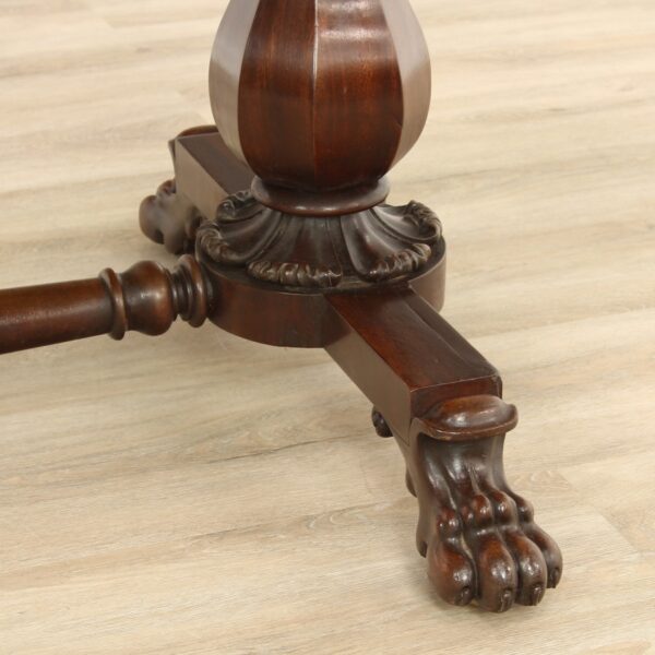 Victorian Carved Mahogany Library Table with Drawer - Image 6