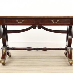 Georgian Rosewood and Burr Walnut Lyre Ended Sofa Table Antique Antique Tables