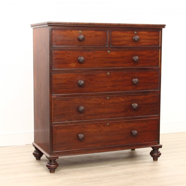 A Tall Victorian Mahogany Chest of Drawers - Image 2