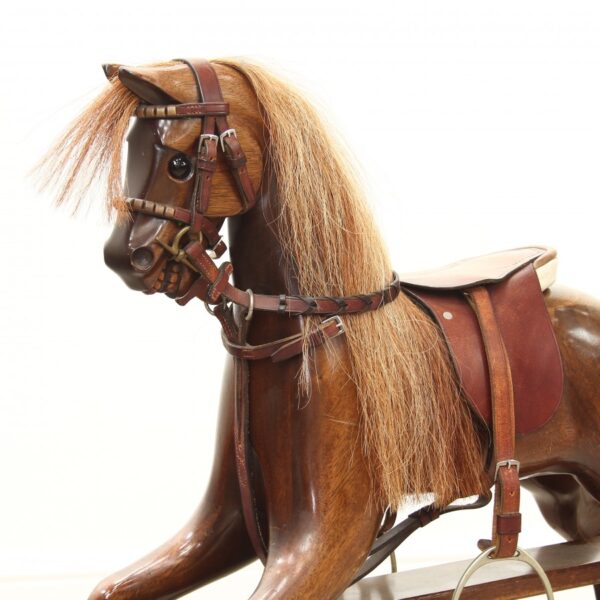 Carved Mahogany Rocking Horse rocking horse Antique Toys 12