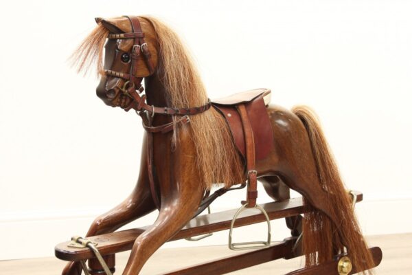 Carved Mahogany Rocking Horse rocking horse Antique Toys 11