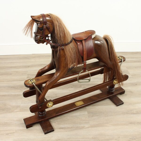 Carved Mahogany Rocking Horse rocking horse Antique Toys 4