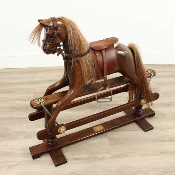 Carved Mahogany Rocking Horse - Image 2