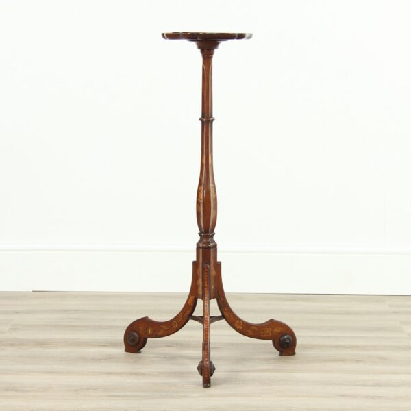 Victorian Dutch Marquetry Torchere Stand - Image 6