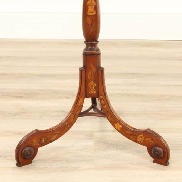 Victorian Dutch Marquetry Torchere Stand Dutch Antique Tables 4