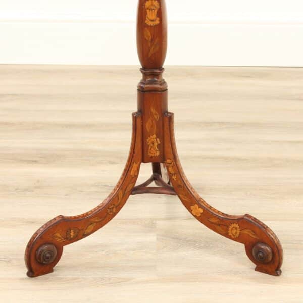 Victorian Dutch Marquetry Torchere Stand Dutch Antique Furniture 4