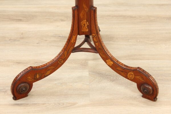 Victorian Dutch Marquetry Torchere Stand - Image 7