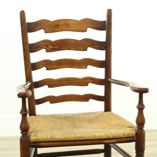 A Set of Four Elm Ladderback Chairs chairs Antique Chairs 7