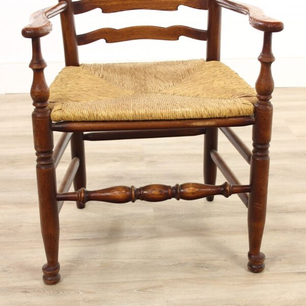 A Set of Four Elm Ladderback Chairs chairs Antique Chairs 11