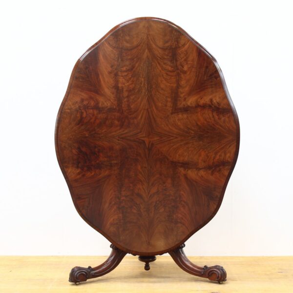 Victorian Flamed Mahogany Pedestal Table - Image 14