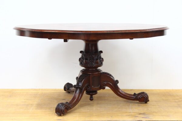 Victorian Flamed Mahogany Pedestal Table Mahogany Antique Furniture 13