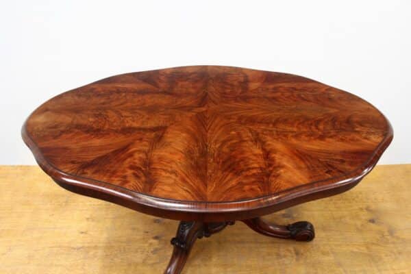 Victorian Flamed Mahogany Pedestal Table Mahogany Antique Furniture 20