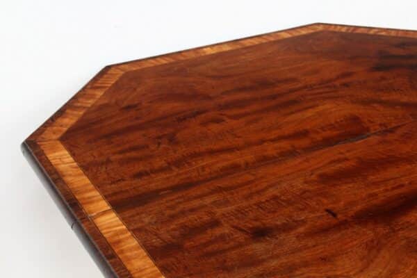 Georgian Mahogany & Satinwood Octagon Snap Top Table - Image 9