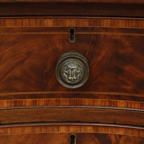 George III Serpentine Flamed Mahogany Sideboard - Image 11