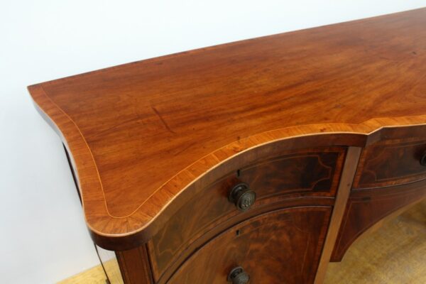 George III Serpentine Flamed Mahogany Sideboard - Image 12