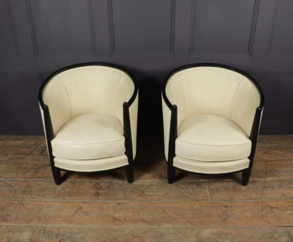 A Pair of Art Deco Lounge Armchairs by Paul Follot armchairs Antique Chairs 12