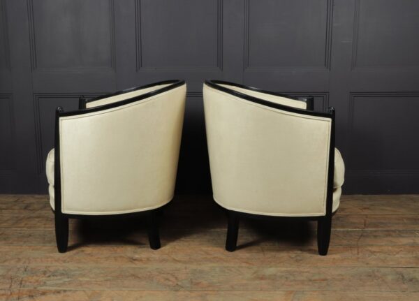 A Pair of Art Deco Lounge Armchairs by Paul Follot armchairs Antique Chairs 6
