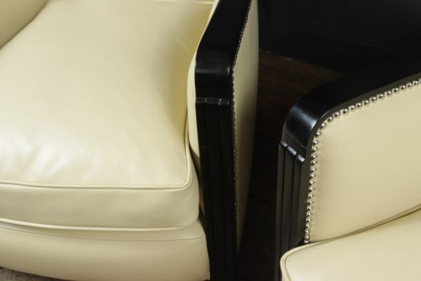 A Pair of art Deco Leather Armchairs - Image 6