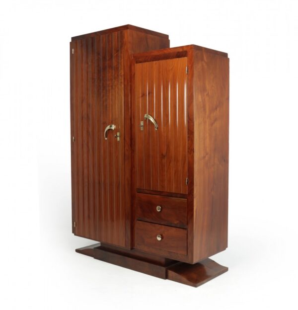 French Art Deco Walnut Wardrobe c1930 - Image 13