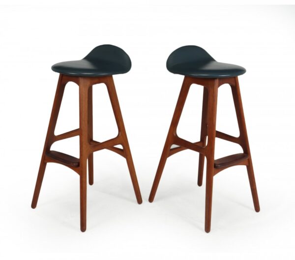 Pair of Teak Bar stools by Erik Buch - Image 2