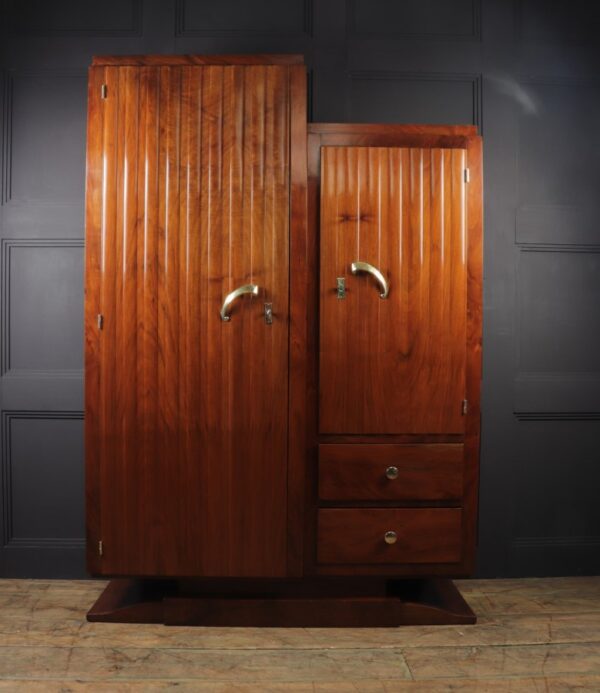 French Art Deco Walnut Wardrobe c1930 - Image 12