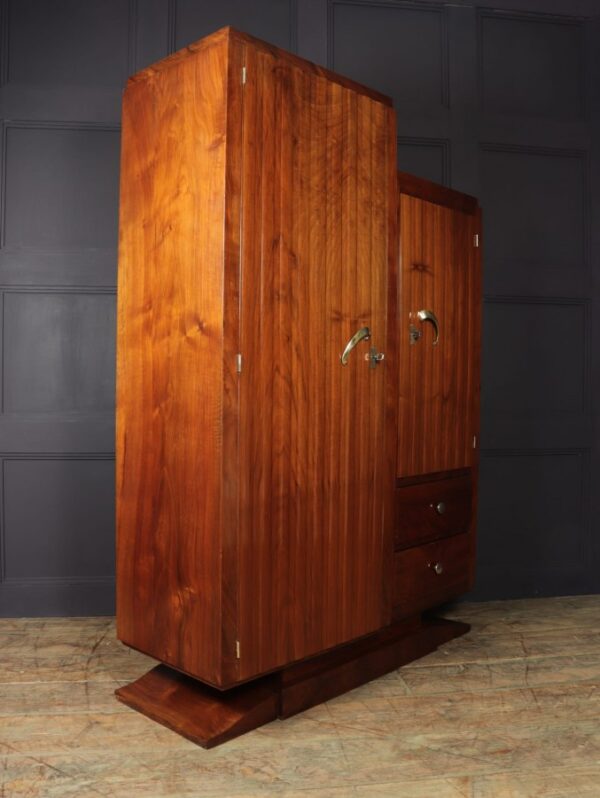 French Art Deco Walnut Wardrobe c1930 - Image 6