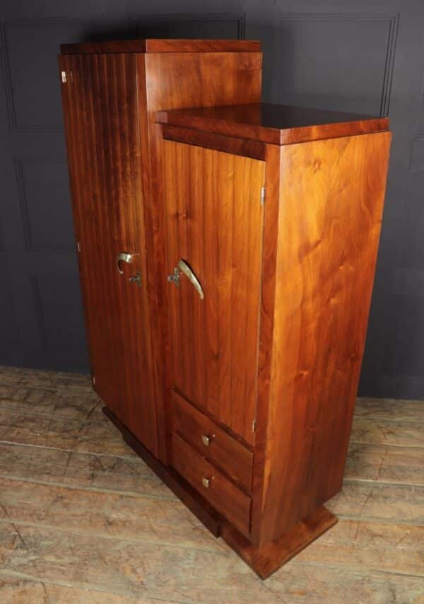 French Art Deco Walnut Wardrobe c1930 - Image 3