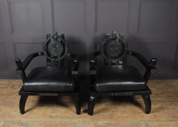 Pair of Oak Armchairs by Etiore Zacherie zacherie Antique Chairs 14