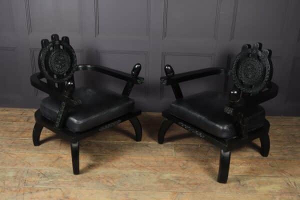 Pair of Oak Armchairs by Etiore Zacherie - Image 8