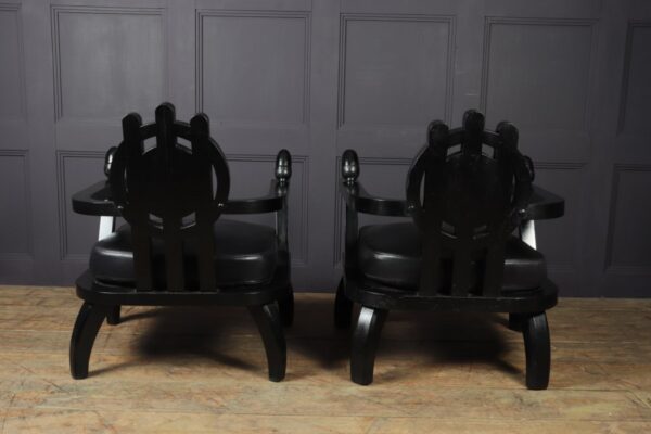 Pair of Oak Armchairs by Etiore Zacherie zacherie Antique Chairs 8